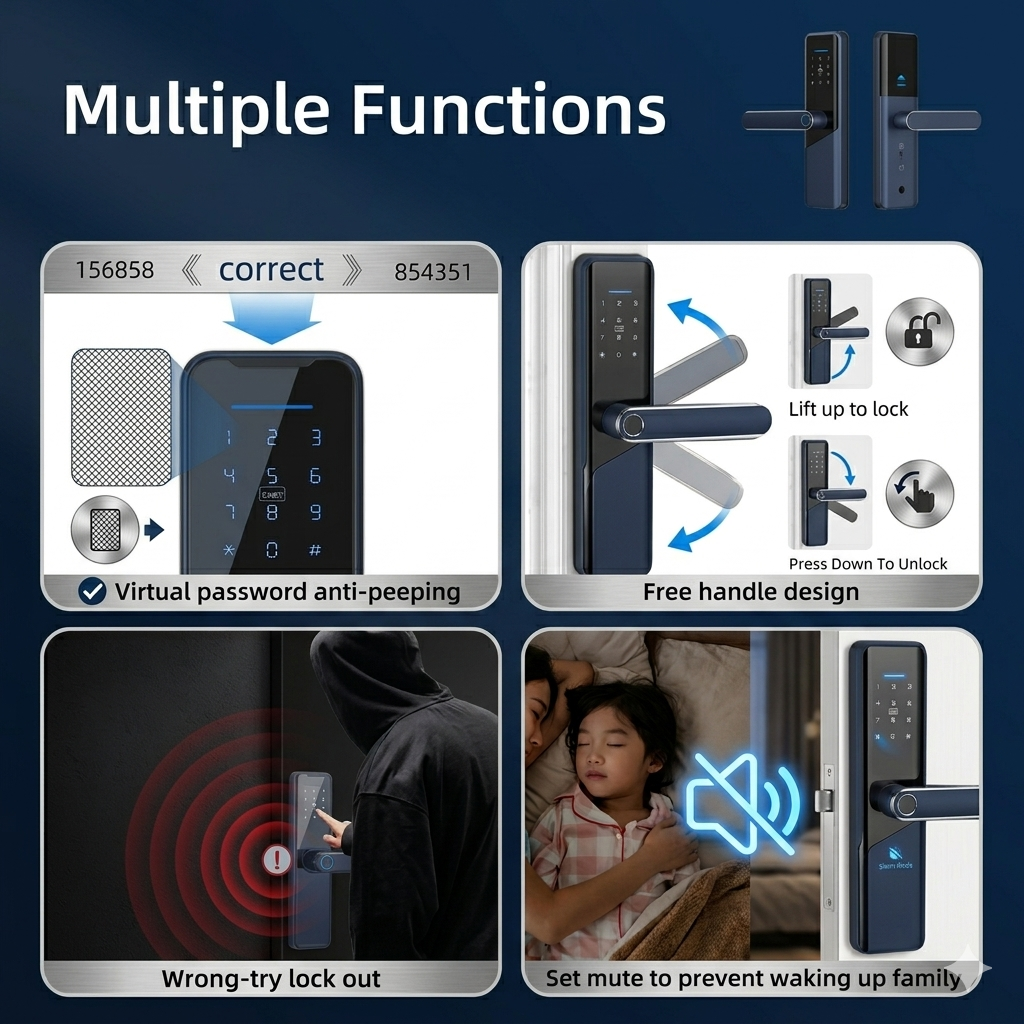 Smart Fingerprint Door Lock | Keyless Entry & NFC Unlock